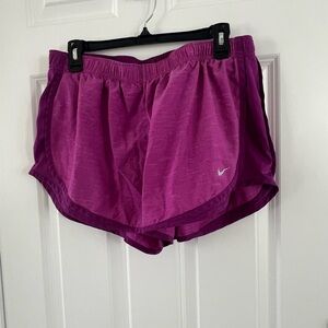 Nike Women's Fuchsia Athletic Shorts with Built in Brief